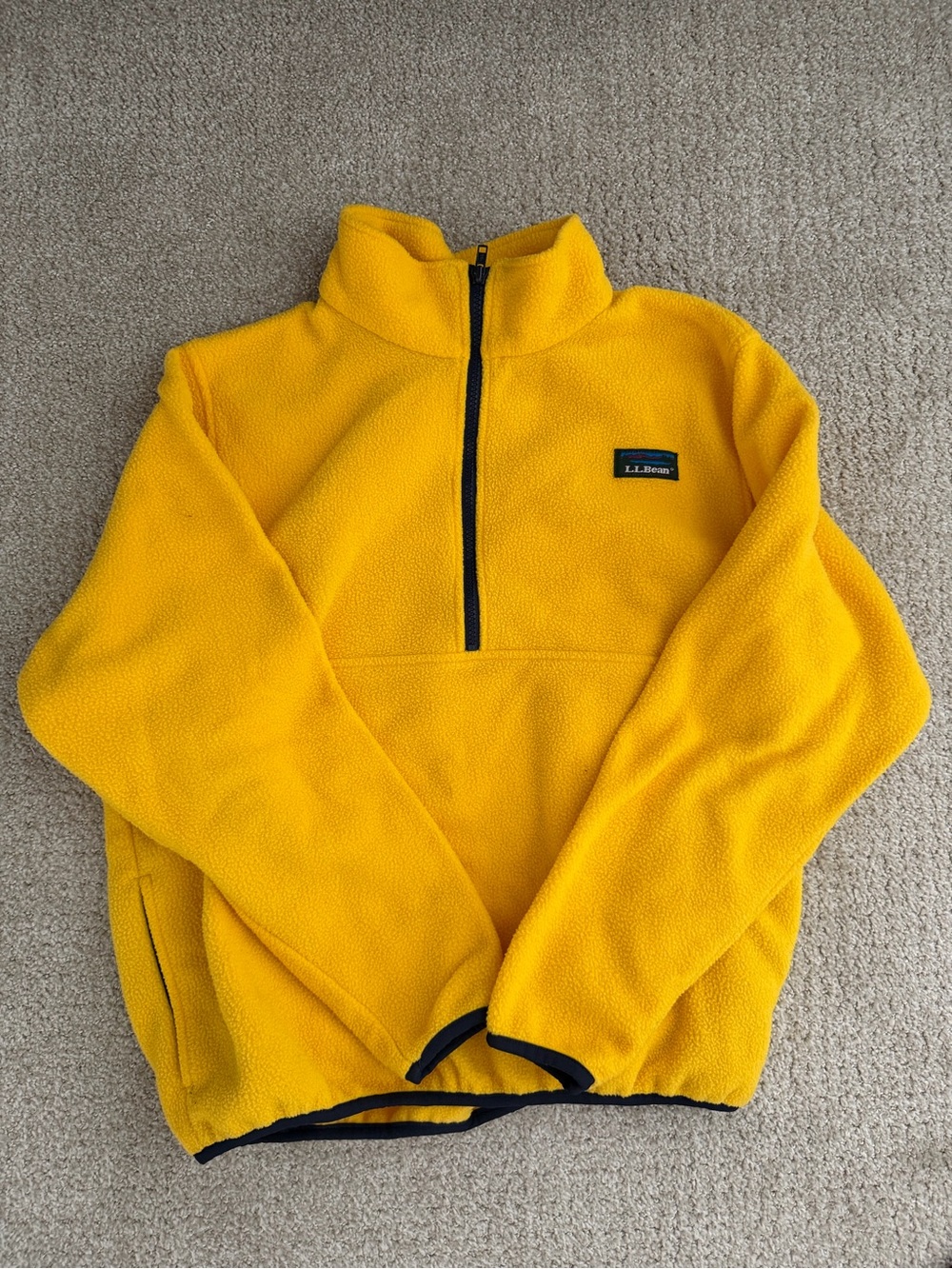 L.L. Bean Yellow Fleece Half-Zip Jacket
